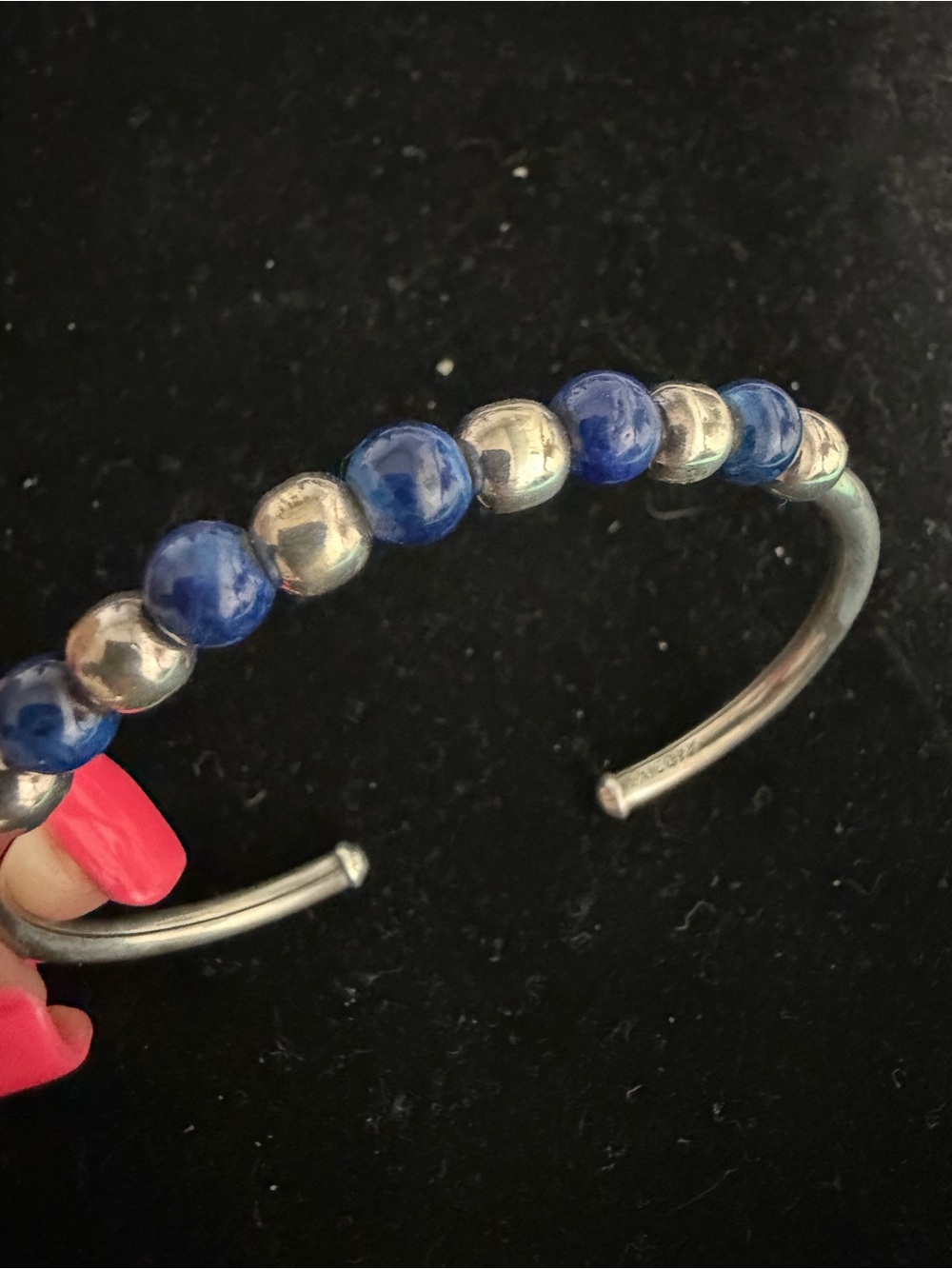 Silpada MEXICO RETIRED STERLING SILVER SODALITE FLEX CUFF BRACELET